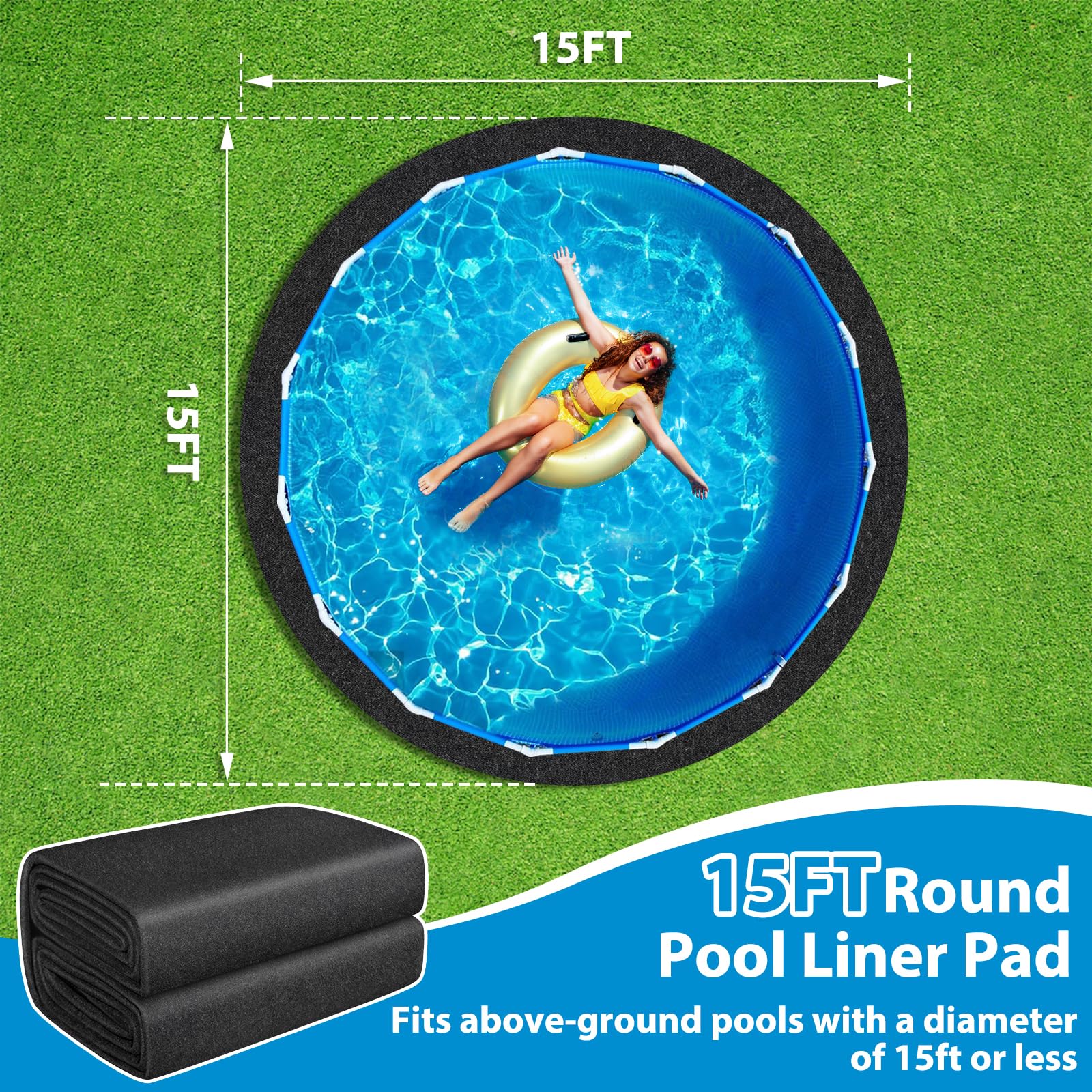 Close-up of MJZ underpool pad demonstrating puncture resistance.