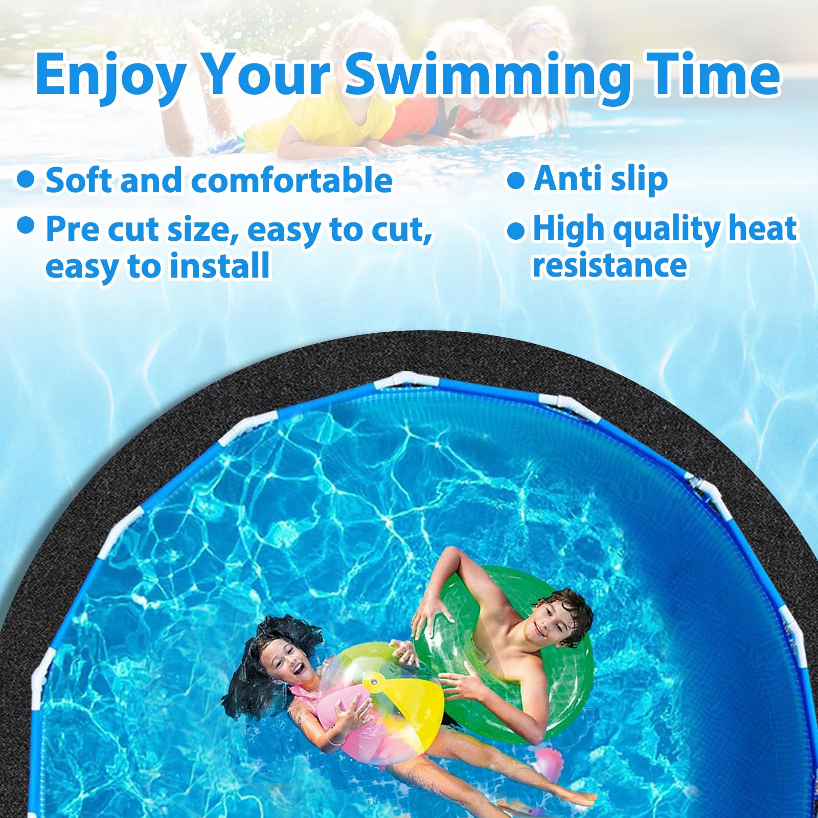 MJZ size options pool pad can be cut to fit irregular pools.