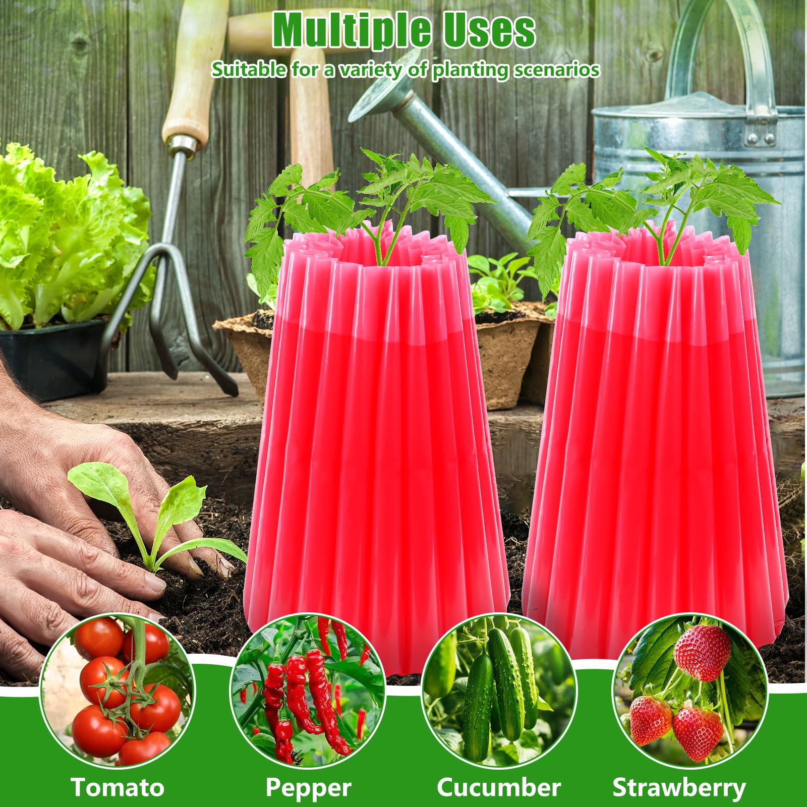 Water-filled tubes forming a warm barrier around plants