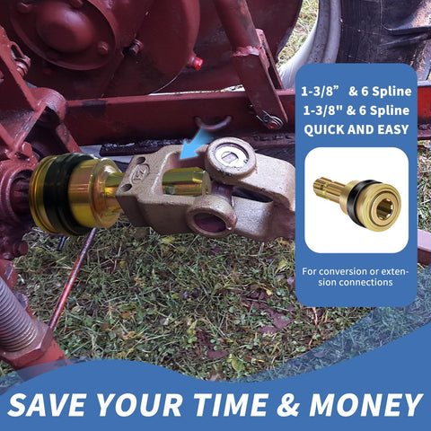 Mkekexe 540 RPM, 75 HP compatible adapter supports common tractors and tools.