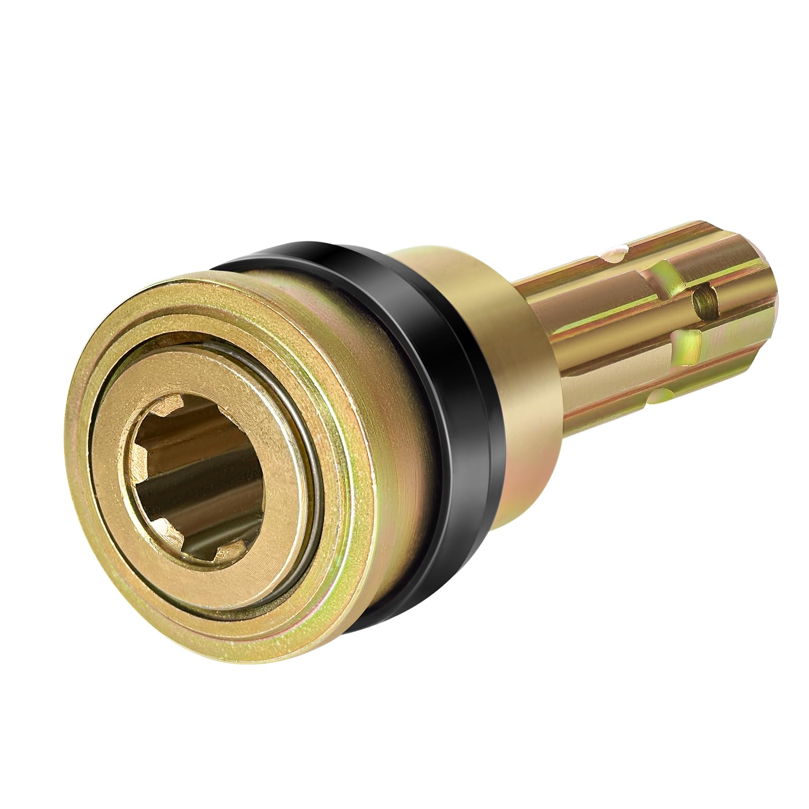 Mkekexe heavy-duty female connector for 1-3/8 inch six-spline PTO, durable and rust-resistant.