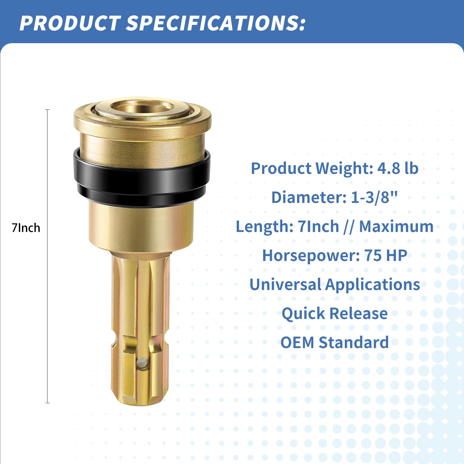 Mkekexe quick-release mechanism enables fast, safe PTO connections in the field.