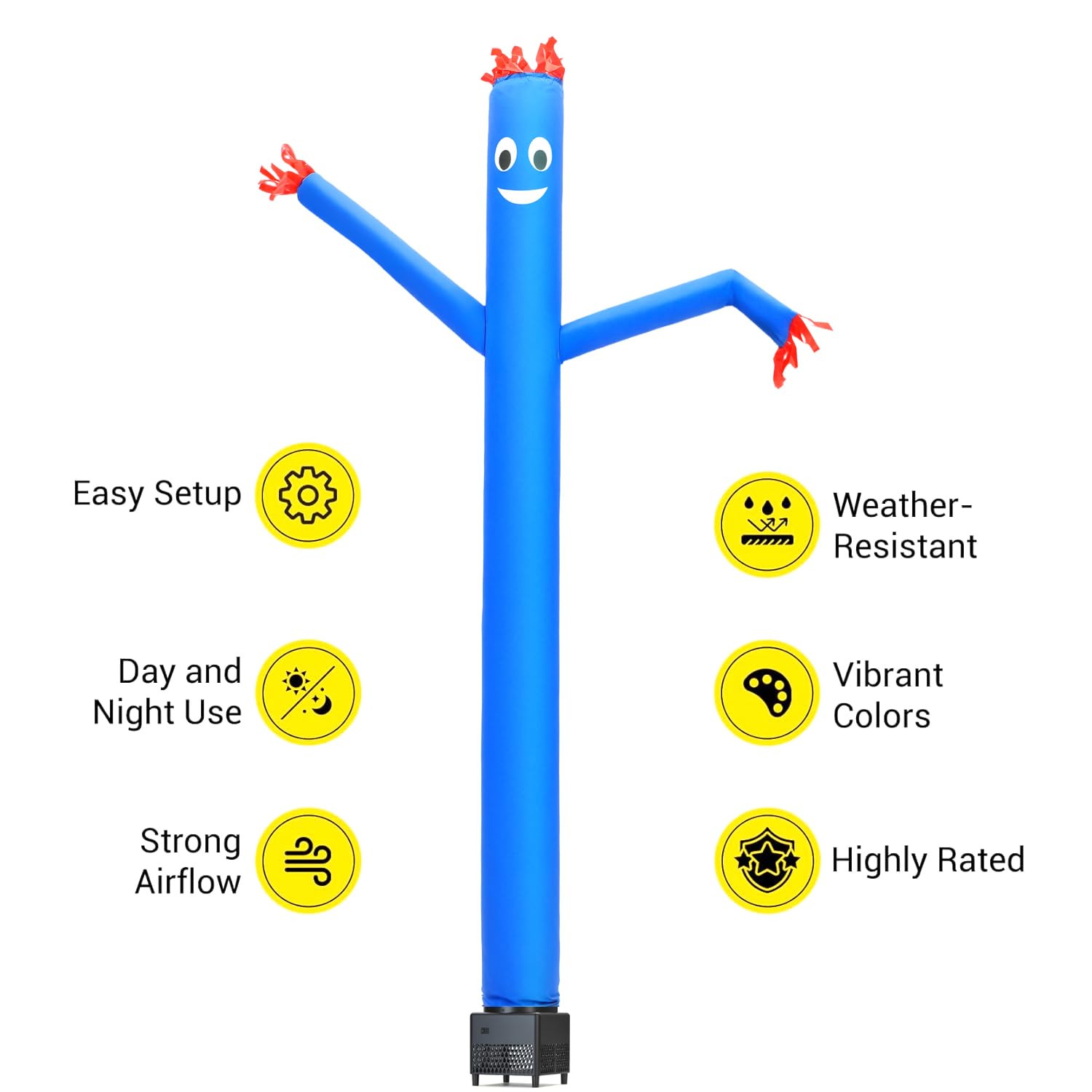 Mkevi inflatable tube man with built in blower attracts customers day and night