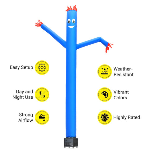 Mkevi inflatable tube man with built in blower attracts customers day and night