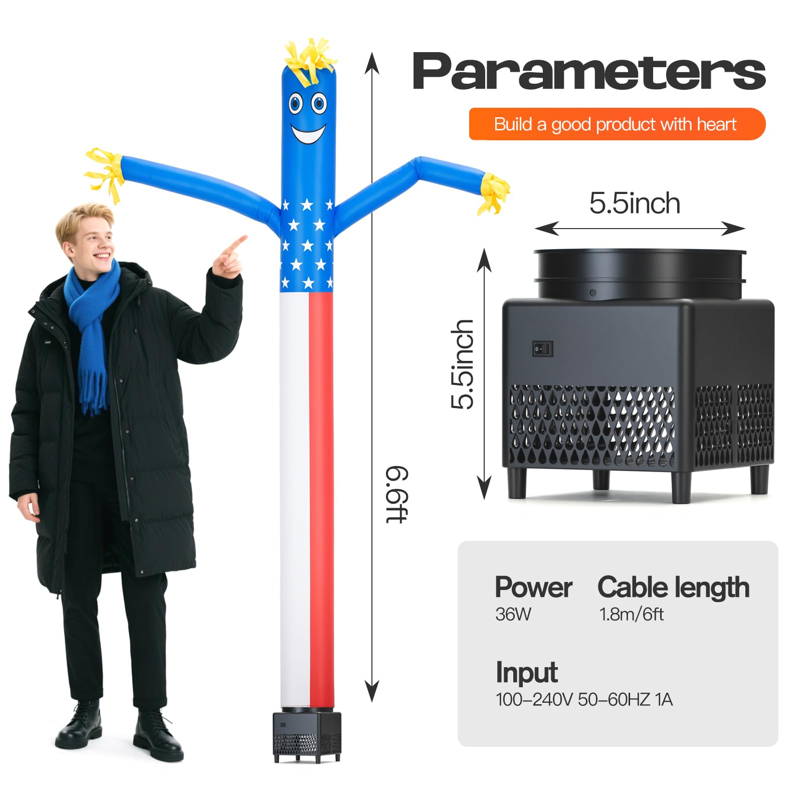 Mkevi oxford cloth inflatable arm man shows durable, long-lasting use