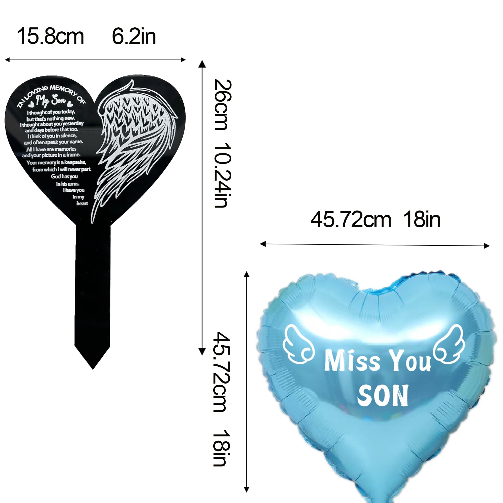 MKISHINE balloon-heart garden stake, decorative bouquet topper for meaningful outdoor décor