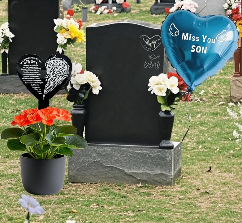MKISHINE heart memorial stake, versatile for yard displays or floral arrangements