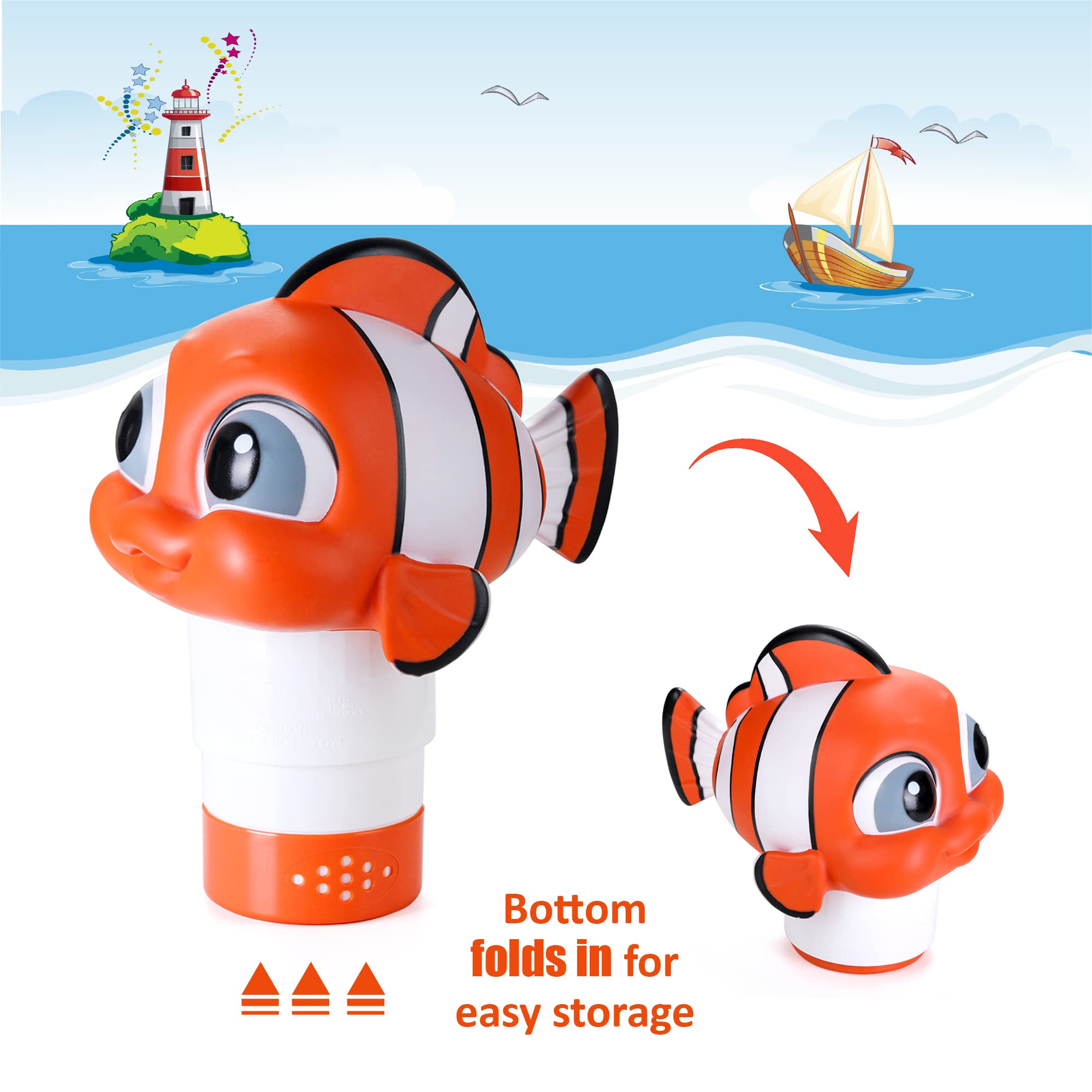 MKLZ chlorine floater holds up to four 3-inch tablets for flexible dosing.