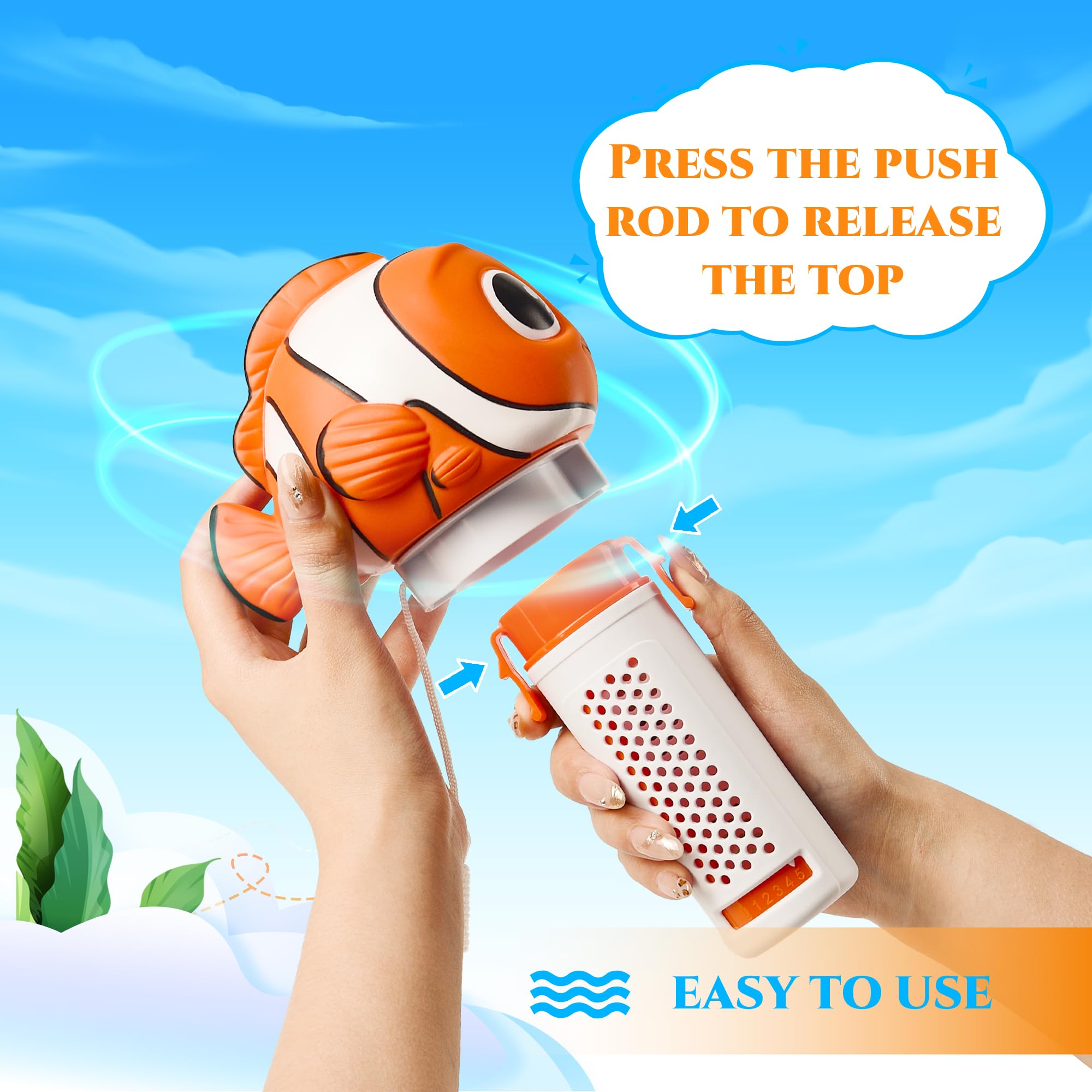 MKLZ floating dispenser with twist-lock cap for simple tablet loading