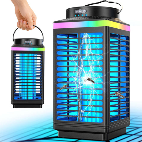MKNXYD bug zapper outdoor 4200V in action for pest-free evenings.