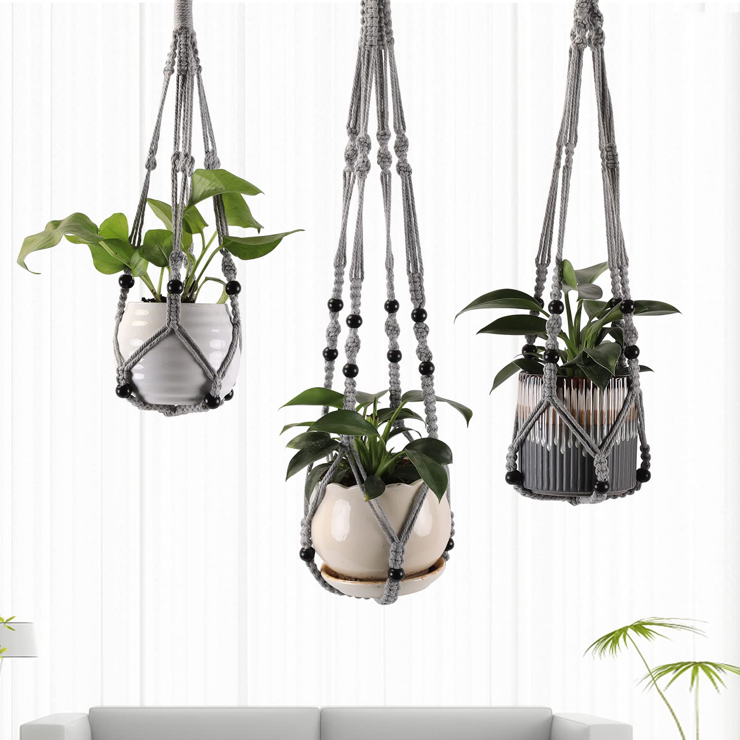 Gift-ready MKO SHUN macrame hanger ideal for plant lovers.