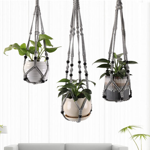 Gift-ready MKO SHUN macrame hanger ideal for plant lovers.