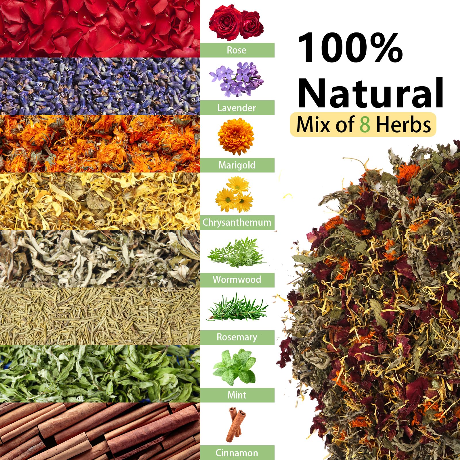 Mkobon eight dried flowers herbs for coop — natural scent in nesting boxes