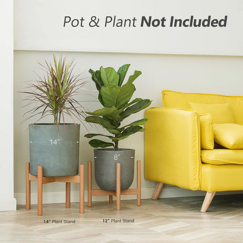 Mkono 12-inch diameter plant stand fits standard pots for a clean centerpiece.