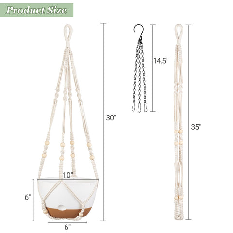 Mkono boho cotton rope hanger elevates indoor decor with natural texture