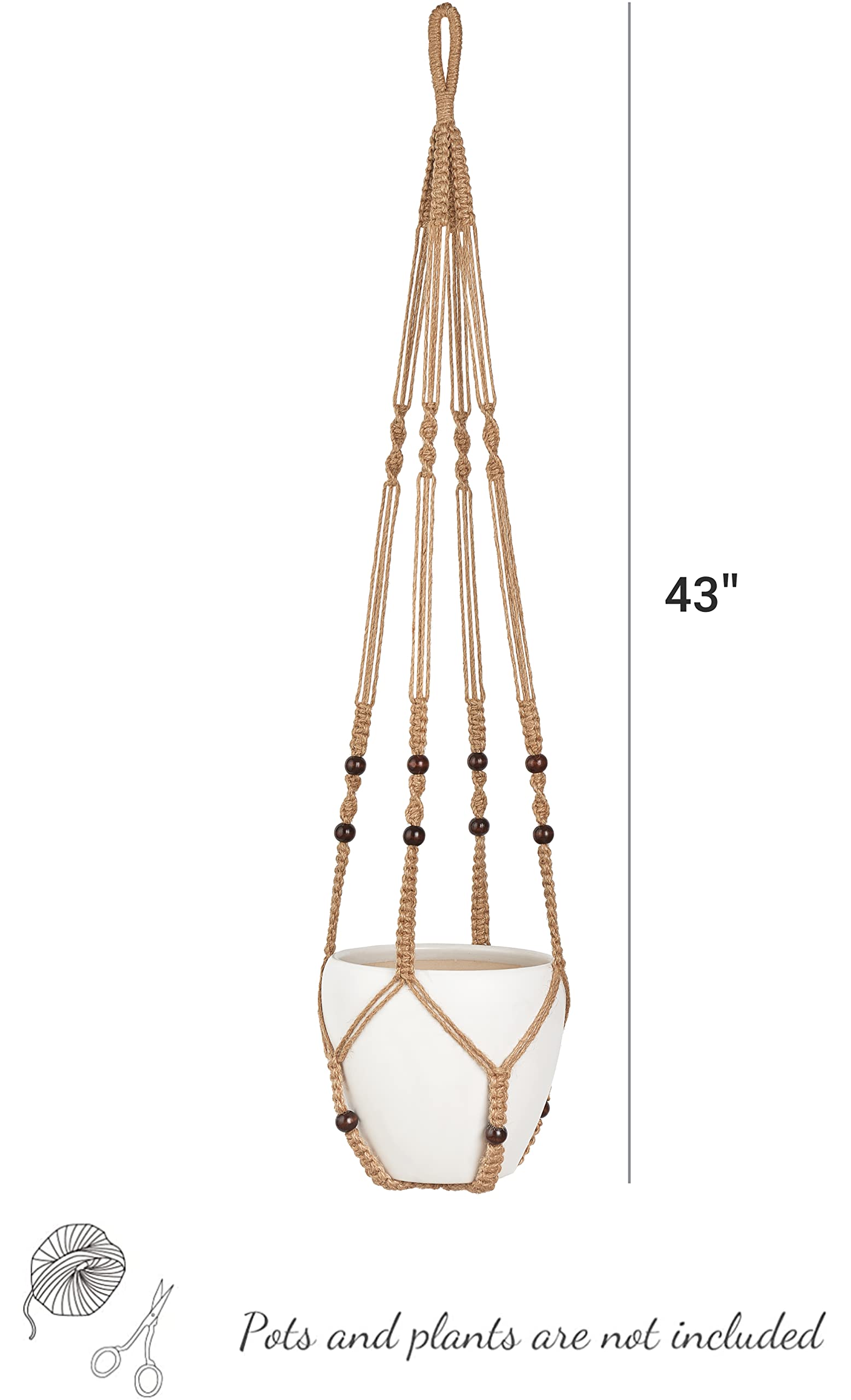 Mkono boho decor plant hanger enhancing living room or patio ambiance with natural fibers.