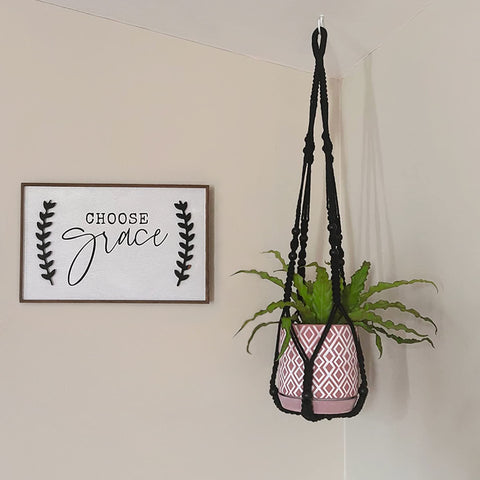 Mkono boho decor hanging planter enhances shelves, balconies, and kitchens