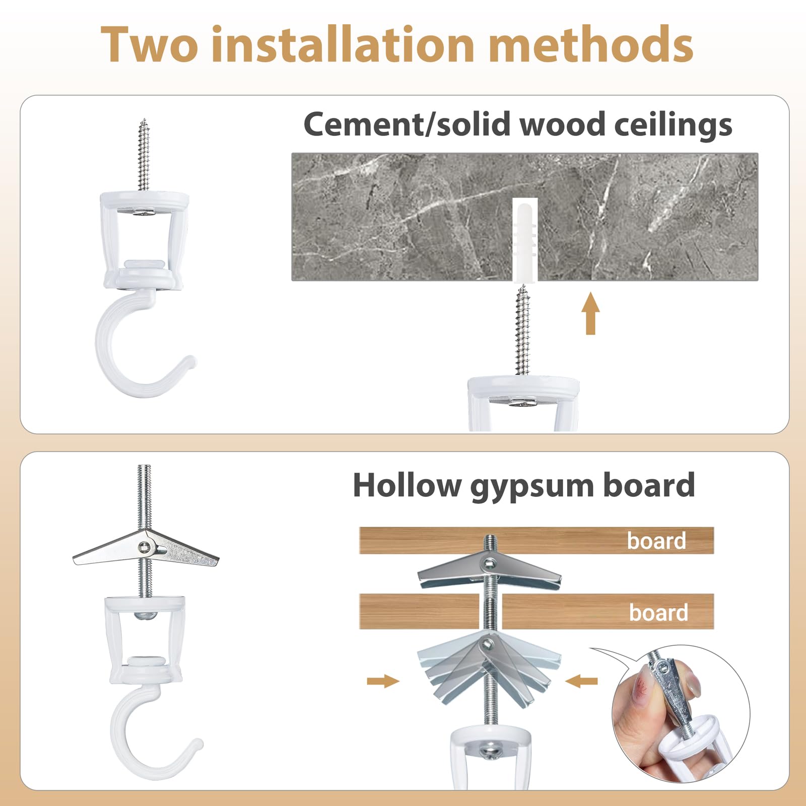Mkono 360 swivel hook demonstrating adjustable hanging angle