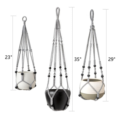 Mkono beads accent detail on cotton cord macrame hanger