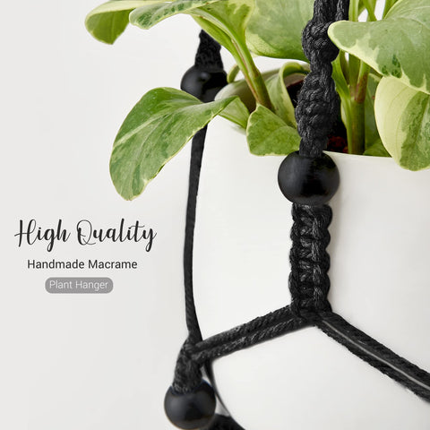Mkono cotton cord weave provides flexible support for various planter shapes at home