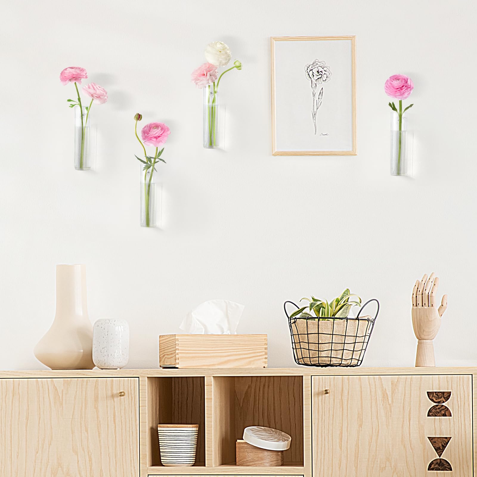 Mkono cylinder glass propagation vase with clear view of growth