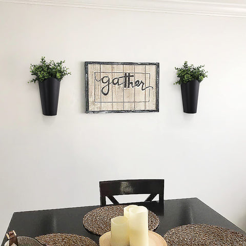 Mkono rustic farmhouse wall vase with artificial flowers adds stylish interior accent