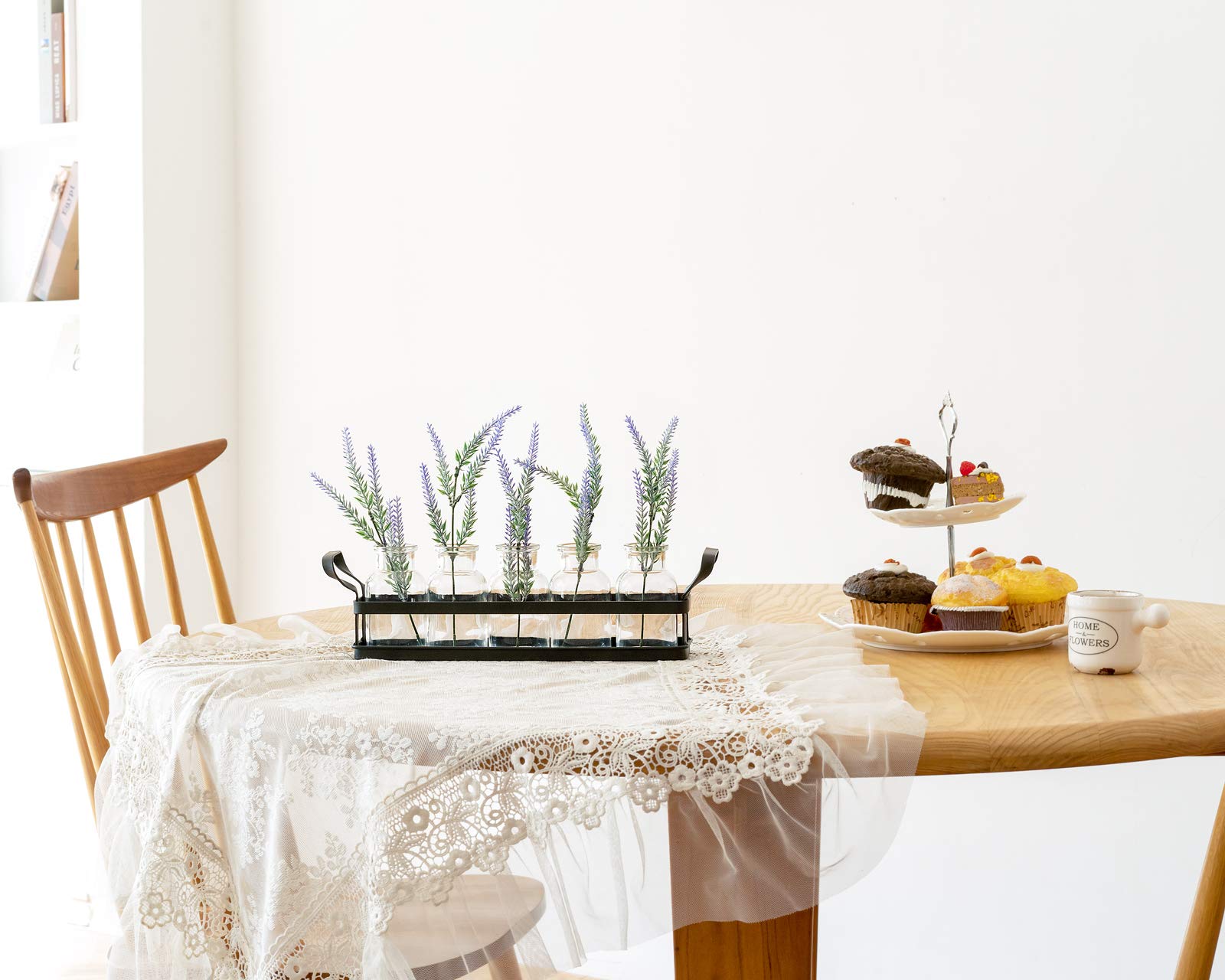 Mkono five-bottle glass propagation set on a desk for plant propagation and decor
