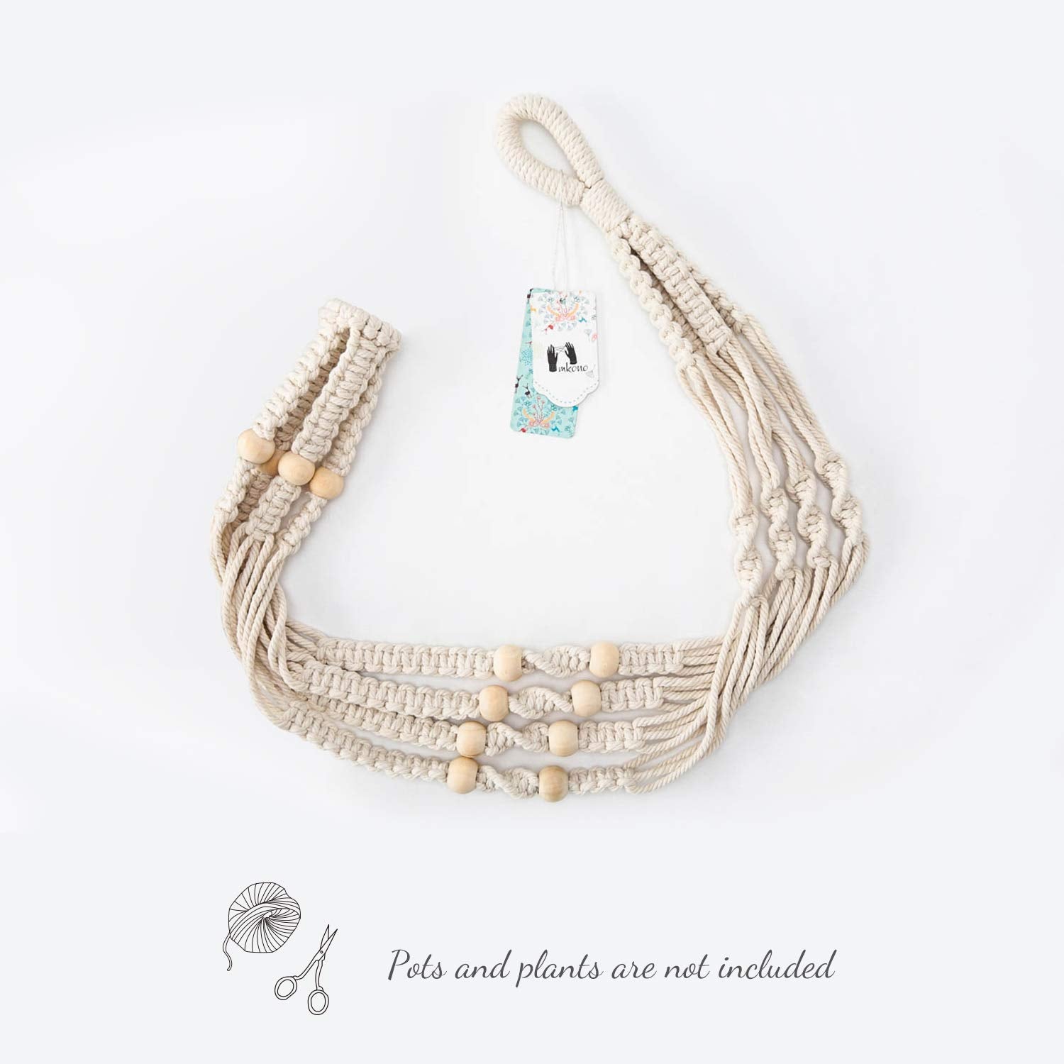 Mkono gift-worthy plant hanger for birthdays or housewarmings in ivory.