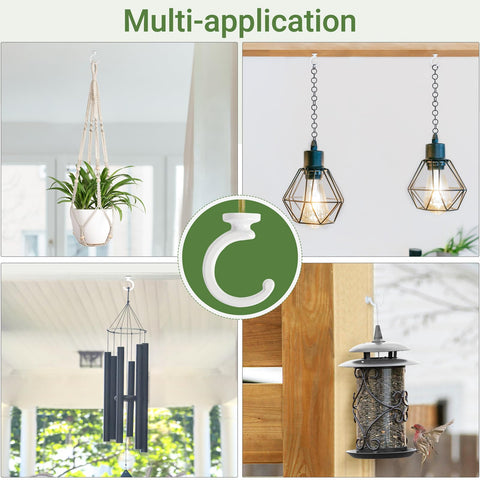 Mkono heavy-duty ceiling hook holds up to 25 pounds on solid walls for secure decor.
