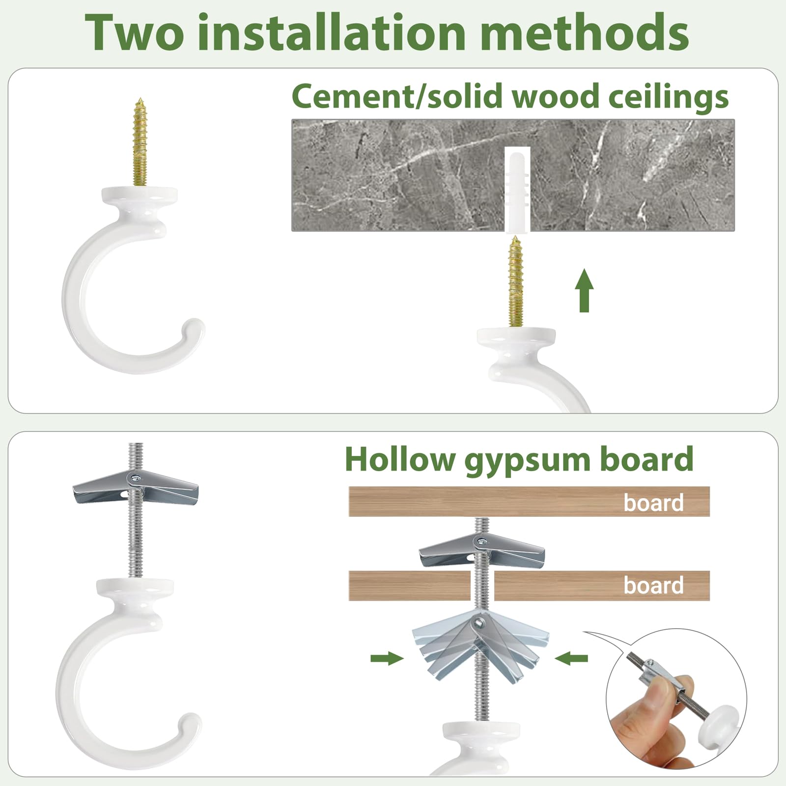 Mkono white ceiling hook set for indoor or outdoor displays.