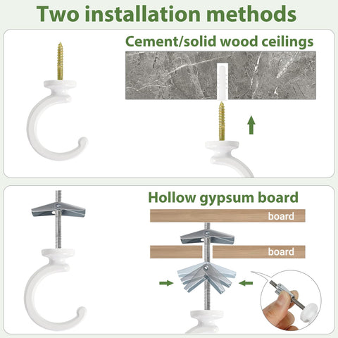 Mkono white ceiling hook set for indoor or outdoor displays.