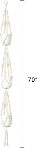 Mkono 70-inch length creates dramatic multi-tier display for plants.