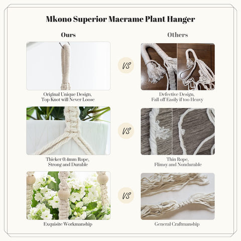 Mkono macrame hanger beads detail adds decorative texture