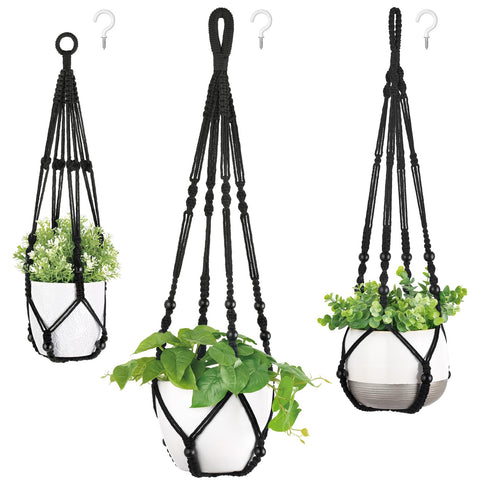 Mkono macrame plant hanger 35-inch length in cotton cord for indoor display.