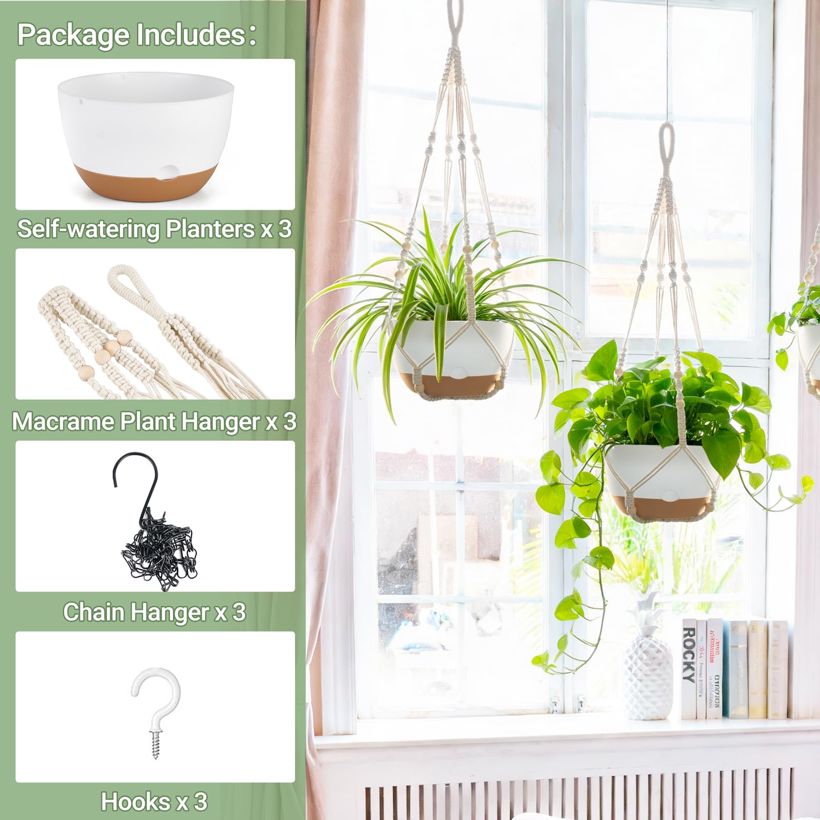 Mkono neutral modern 3-pack planters blend with any decor