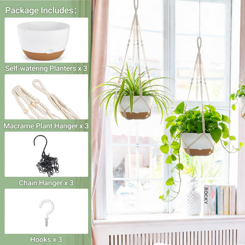 Mkono neutral modern 3-pack planters blend with any decor
