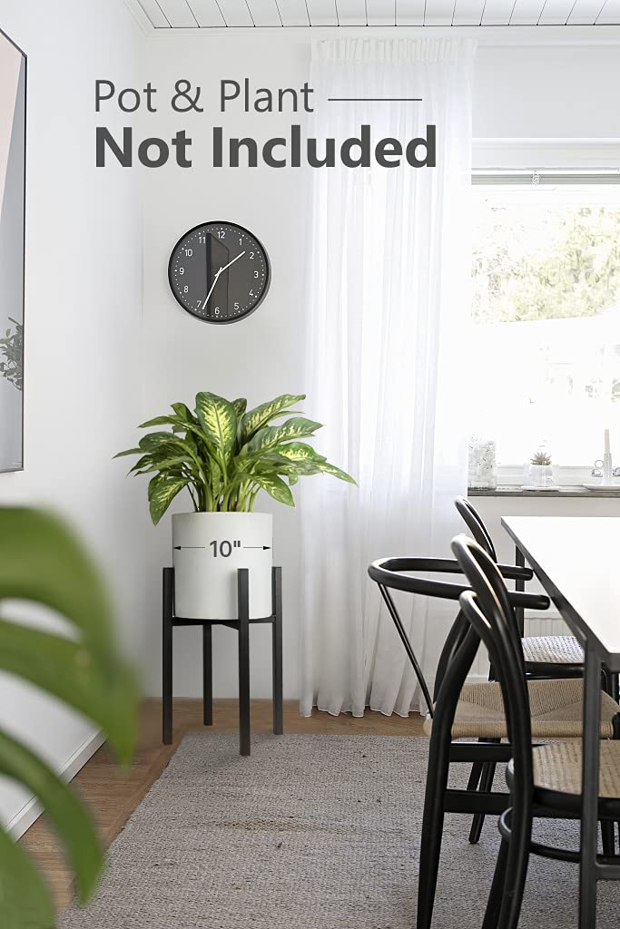 Mkono plant stand in a black metal finish complements modern interiors.