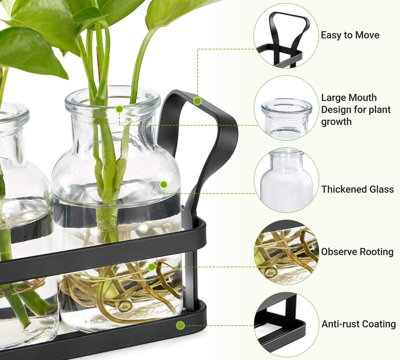 Mkono on-desk arrangement demonstrates chic display for leafy cuttings.