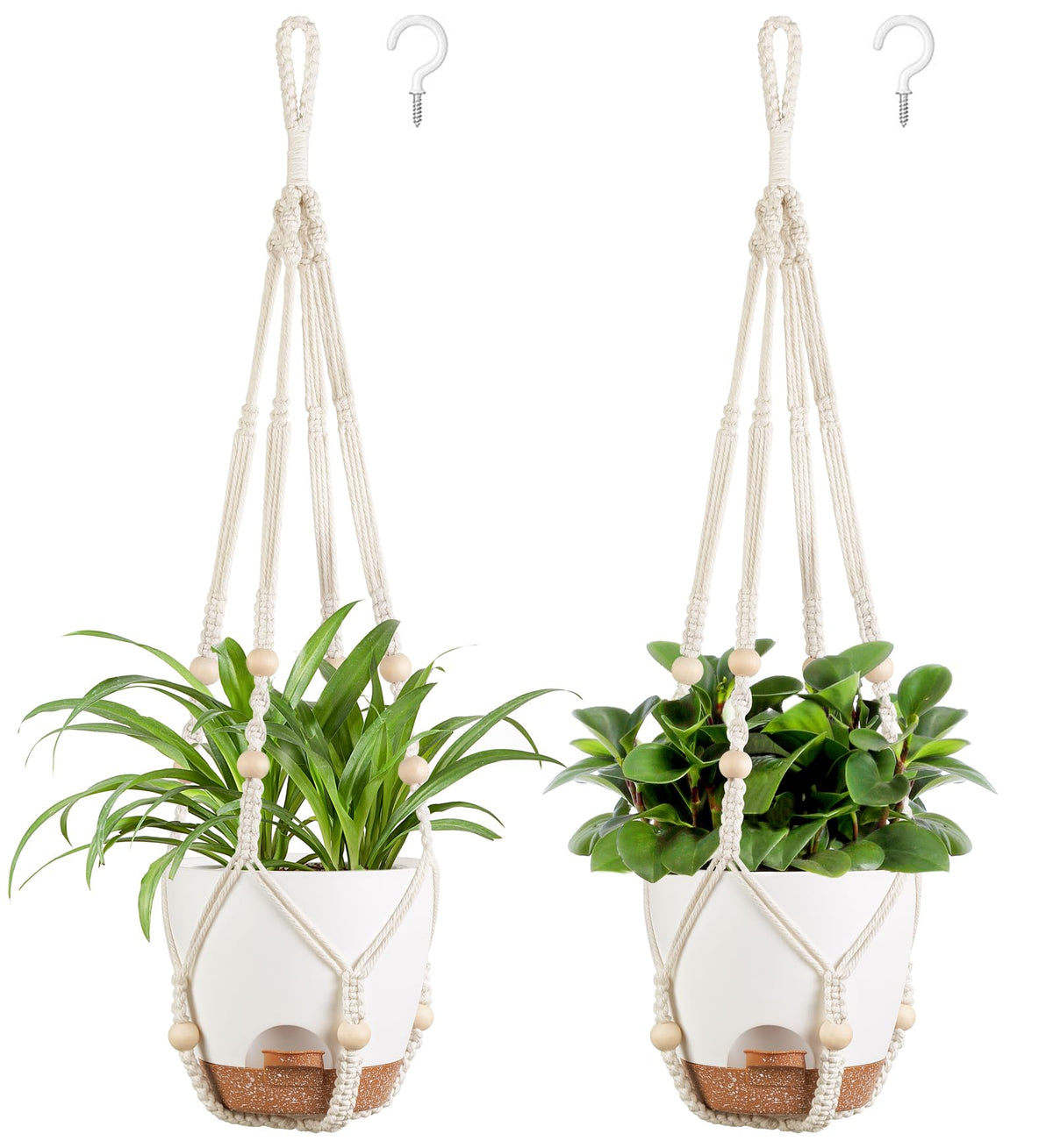 Mkono self-watering hanging pot with 6.5-inch planter and water reservoir for hands-free care.