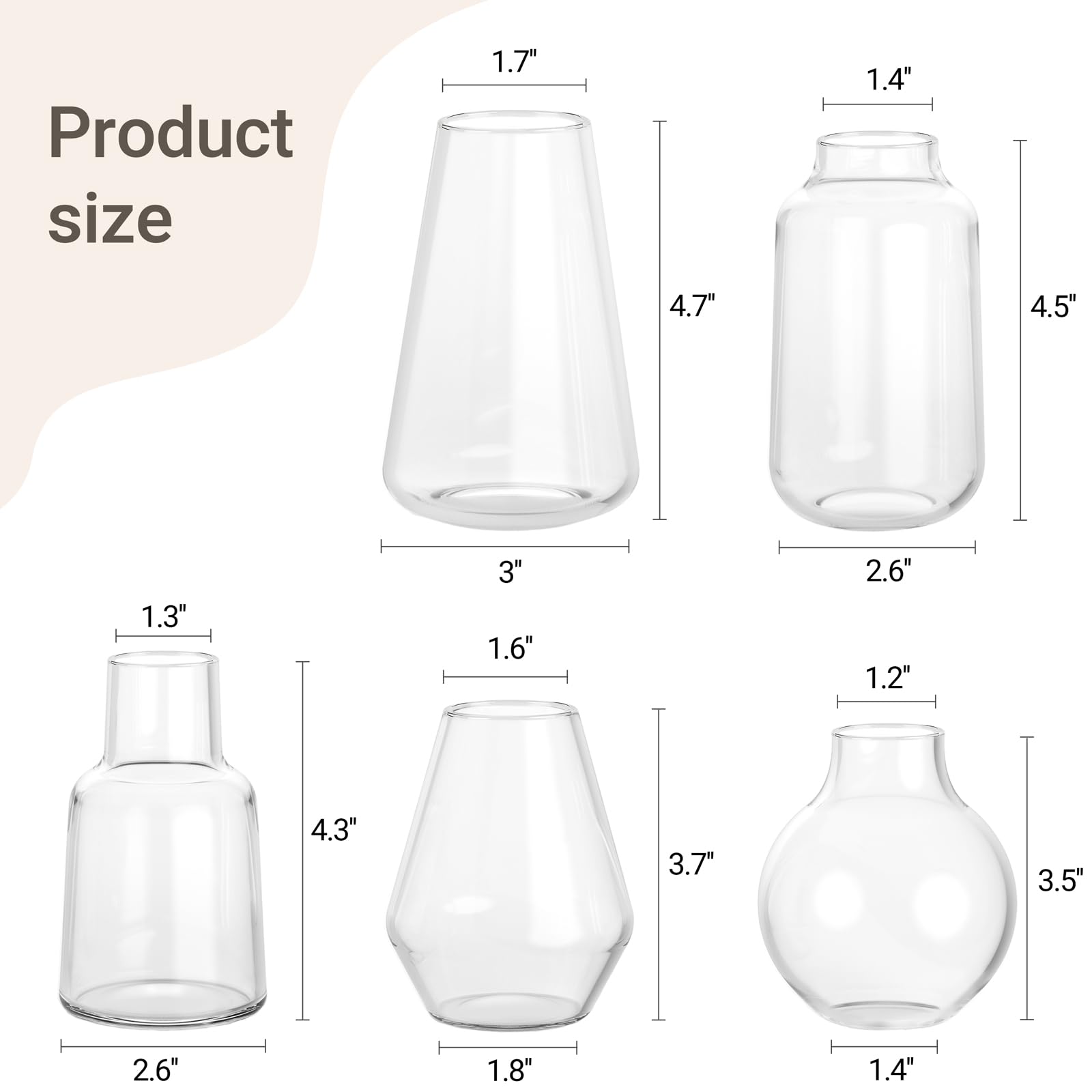 Mkono small glass vases ideal for herbs and cuttings