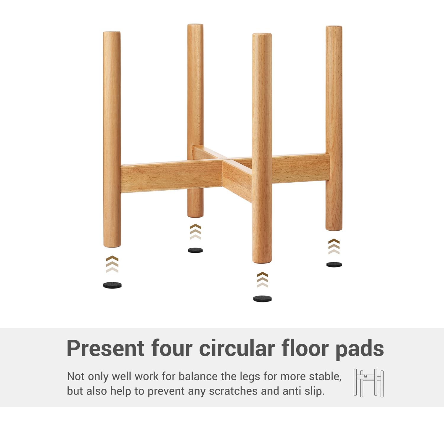 Mkono sturdy dowel construction ensures durable support with floor pads for balance.