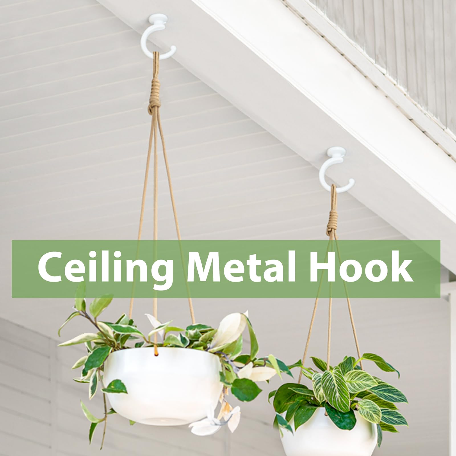 Mkono swag hook wall hanger in white adds versatile indoor or outdoor decor.