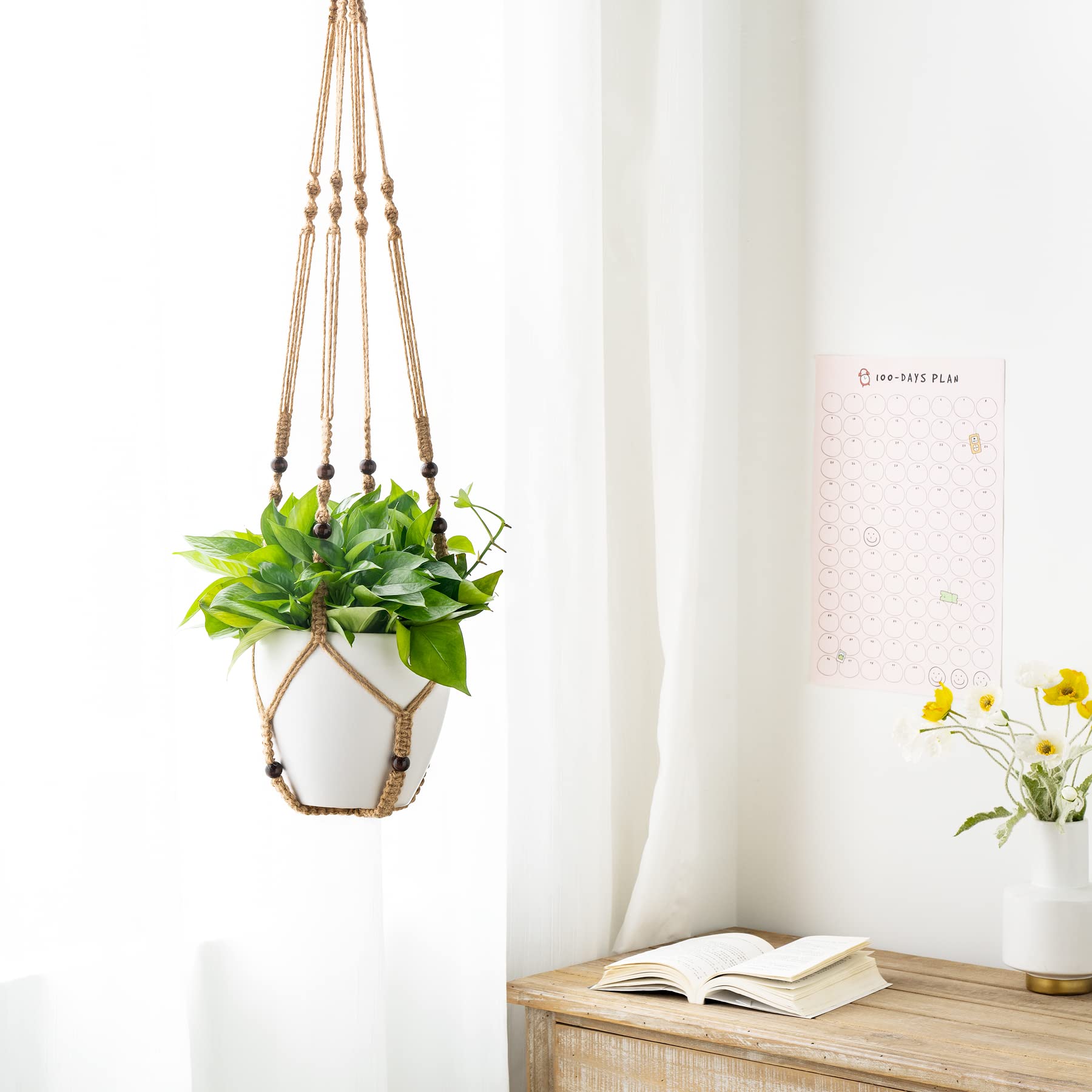 Mkono up-to-12-inch pot hanger suits indoor and outdoor spaces beautifully
