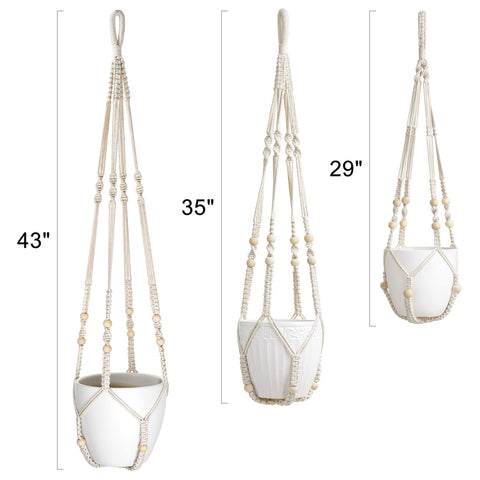 Mkono wall-hanging ivory macrame plant holder enhances spaces