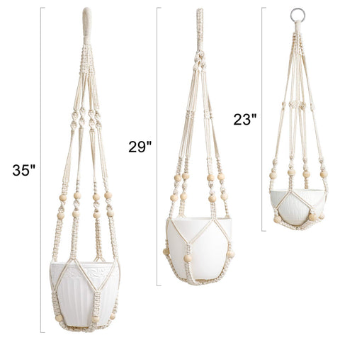 Mkono wall-hanging plant display with cotton cord texture
