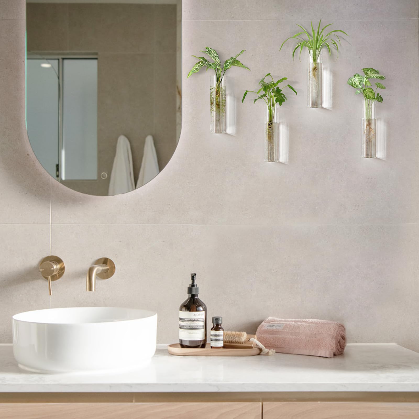 Mkono wall-mounted plant display tubes for modern decor