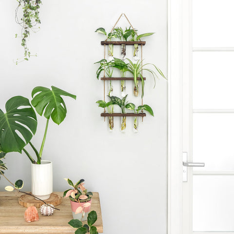 Mkono wooden stand propagation station enhances office decor