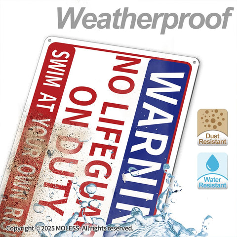 MOLESS 14x10 inch pool signs blend safety with outdoor decor