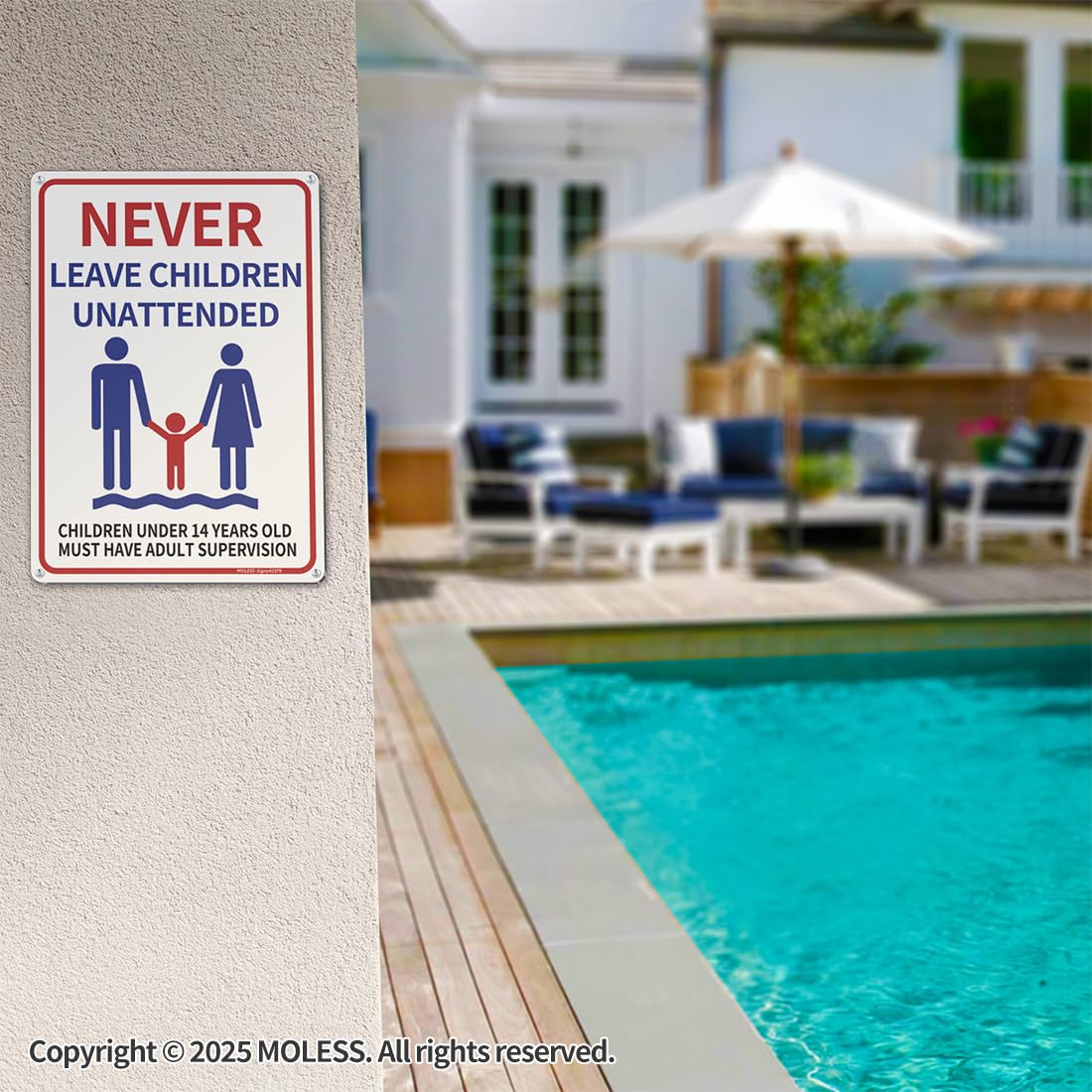 MOLESS No-fade design keeps signage readable from a distance