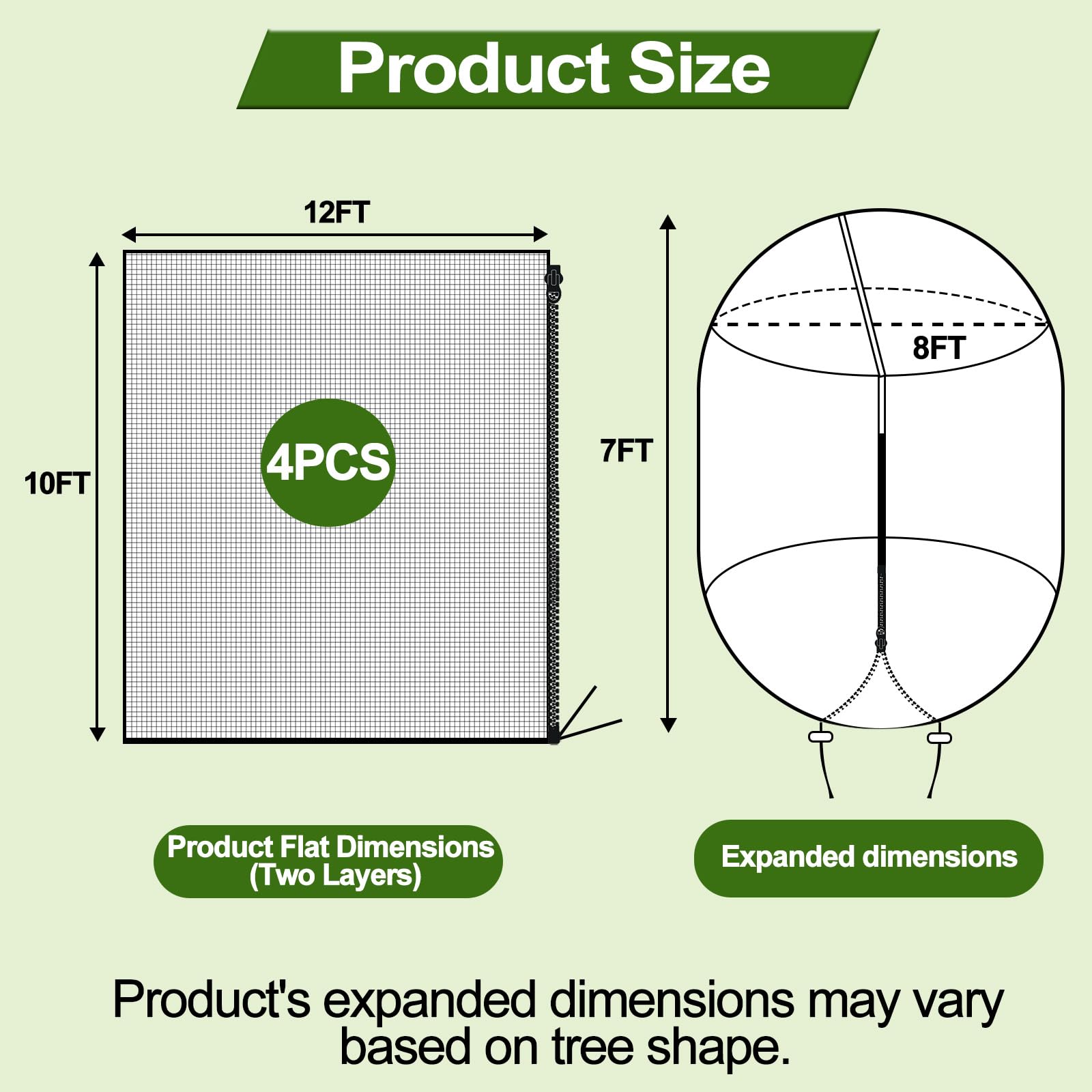 Mlhezy apple-tree netting with zipper and drawstring for easy secure coverage